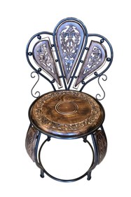 Resim Otantik Çarşı Ahşap Ferforje Oymalı Sandalye 