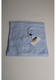 Resim Bibaby Llittle Life 1089 Fiyonklu Müslin Bebek Battaniyesi 110x90 CM Mavi 