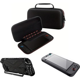 Resim Teknoroket Nintendo Switch 2 Koruyucu Taşıma Çantası ve Temperli Cam Ekran Koruyucu ve Şok Emici Komple Kılıf Seti 