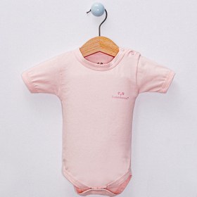 Resim Pamuklu Kısa Kol Body - Pembe / 6-9 Ay 