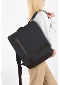 Resim Baginn Kadın Sırt Çantası 35 22 Cm Kanvas Kumaş Laptop Bölmeli Business Sırt Çantası Okul Çantası Mega Bag Antrasit 