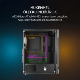 Resim Cash Dukkan James Donkey Helix H800 4xrbw Atx 550W Gaming Kasa 