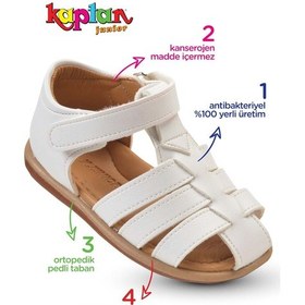 Resim Kaptan Junior Kız Bebek Çocuk Ortopedik Ayakkabı Imlk 305 Beyaz 