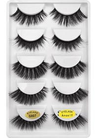 Resim Moveevo Anself Shidishangpin 5 Çift Sahte Kirpik Sahte Kirpikler Uzun Kalın Kıvırcık Kirpikler 5 Farklı Stil Makyaj Kirpik 