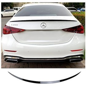 Resim Mercedes C W206 Bagaj Üstü Spoiler Parlak Siyah Spoyler Plastik İthal 2021+ 
