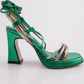 Resim Dgn 7835 Kadin Düz Burun Kalin Topuklu Sandalet 7835-424-R7033 Yeşil 