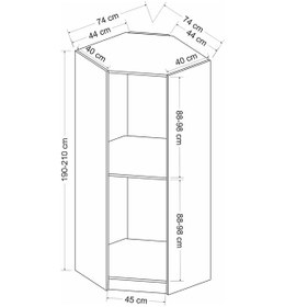 Resim Minar Kale 1 Füme Cam Kapaklı Köşe Dolap Beyaz - 210cm Beyaz 