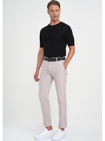 Resim Efor Slim Fit Yan Cepli Esnek Düz Koyu Vizon Pamuk Pantolon P 1197 Vizon 