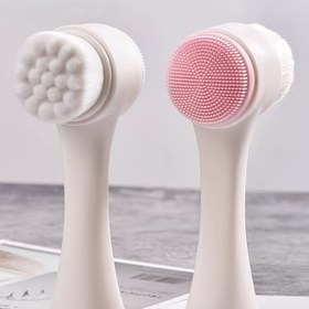 Resim Yüz Temizleme Fırçası, Yüz Peeling Gözenek Derin Temizleme Fırçası, Çift Taraflı Silikon & Yumuşak Kıllı Yüz Yıkama Fırçası, Cilt Bakımı için Yüz Temizleyici 