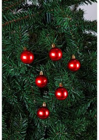 Resim Walke 6lı Yılbaşı Çam Ağacı Topu 4cm Kırmızı 