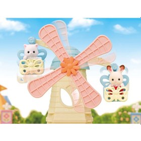 Resim Sylvanian Families Bebek Yel Değirmeni Parkı Oyun Seti İran Kedi Bebek Dahil 5526 