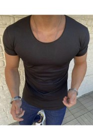 Resim Erkek 4 Lü Paket Oval Yaka Açık Yaka Siyah Beyaz Koyu Gri Açık Gri Tişört T-shirt Siyah-beyaz-koyu Gri-açık Gri 