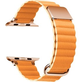 Resim Ardemix Watch 38mm Uyumlu Krd-78 Pu Deri Kordon Strap Kayış Clo- Turuncu 
