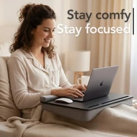 Resim -LS025 Minderli Laptop Sehpası (Antik Gri) 