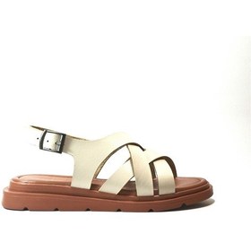 Resim Beety 23BY76.533 Hakiki Deri Bej Kadın Sandalet Bej 