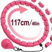 Resim Popüler Seçim] Ayarlanabilir 24 Bağlantı Akıllı Fitness Hoop Ağırlıklı Top ile, 116.84cm - Kadınlar için ABS Antrenman Ekipmanı, Pembe, Mor, Mavi Renklerde Mevcut, Antrenman Aksesuarları 