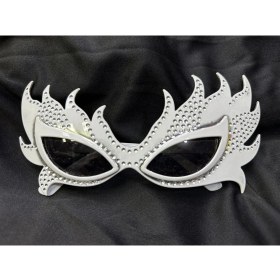 Resim MCM Group Taşlı Göz Kamaştıran Gecenin Yıldızı Beyaz Parti Alev Gözlük - Lisinya 