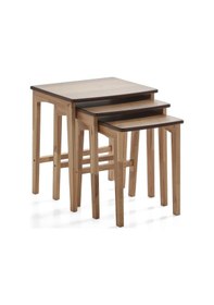 Resim Ready Üçlü Zigon Sehpa Ceviz Kayın Sehpa Ahşap 