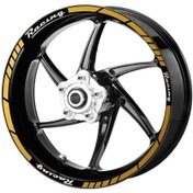 Resim Deeb Motosiklet Jant Şeridi Universal Racing Sarı Beyaz Model X N11.28714 