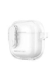 Resim Apple Uyumlu AirPods 4 Kılıf Amazingthing Magnetik Kilit Tasarımlı Minimal Serisi Kılıf Şeffaf 