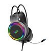 Resim Aula S608 Rainbow 3.5 MM + USB-A Siyah Kulak Üstü Oyuncu Kulaklığı 