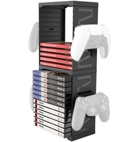 Resim Ps4 / Ps5 / Xbox / Switch Siyah İçin Gamepad Kartı Ve Disk İçin Iplay Çok Fonksiyonlu Depolama Braketi 