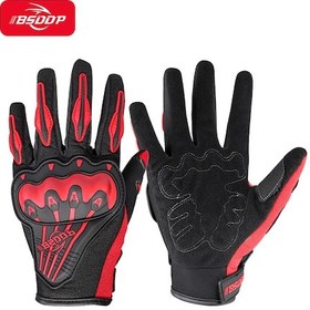 Resim Symbee Bsddp Motosiklet Sürücü Eldiveni: Pvc Koruma Kasa, Kaymaz Ön Panel, Ayarlanabilir Bilek Bantı - Kırmızı L Kırmızı 