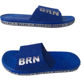 Resim Byron Brn B050-10 Unisex Lacivert Beyaz Kaymaz Taban Deniz Plaj Havuz Günlük Yürüyüş Terlik 