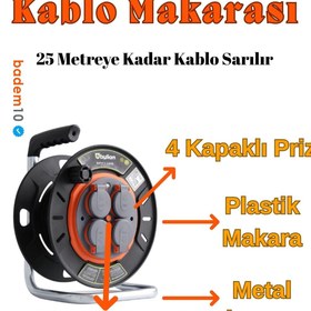 Resim Badem10 Prizli 4 Kapaklı Mini Boş Makara 25 Metre Kapasiteli Dayanıklı Plastik Sarım Makarası Düzenleyici 