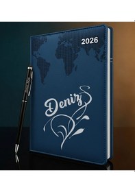 Resim Bk Gift Kişiye Özel İsimli Termo Sert Kapak 2026 Lacivert Ajanda & Kalem -5, Öğretmenler Günü Hediyesi, Yeni İş Hediyesi 35323 Bk Gift Renkli 