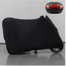 Resim RMG Moto Gusto Clasico Çantalı Siyah Kumaş Motosiklet Branda Motor Penye Branda 