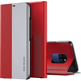 Resim Eabhulie Huawei Mate 20 İçin İnce Flip Deri Manyetik Kılıf Kapaklı Kırmızı (Yurt Dışından) 