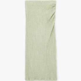 Resim Bürümcük Kumaş Drape Detaylı Dokulu Midi Kalem Etek 