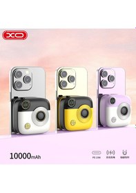 Resim Pr223 20w Pd Hızlı Type-c Usb-c 10000 Mah Magsafe Kablosuz 2 İn 1 Ekranlı Powerbank Şarj Aleti Sarı 