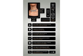 Resim Furtek Aksesuar Kadın Papyon Model Zirkon Taşlı Gümüş Pırlanta Abiye Gerdanlık Tasma Kolye Nişan Düğün Söz Choker 