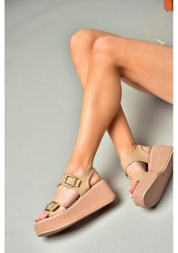 Resim Fox Shoes S590550409 Ten Dolgu Tabanlı Kadın Sandalet Ten Rengi 