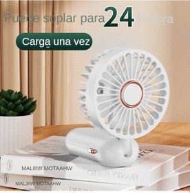 Resim Led Ekranlı Katlanabilir El Tipi Vantilatör, Taşınabilir Vantilatör Beyaz, 