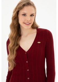 Resim U.s. Polo Assn. Kadın Bordo Hırka Triko 50313580-vr014 Bordo 