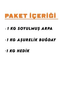 Resim İpek Değirmen Soyulmuş Arpa Aşurelik Buğday Hedik Köy Usulü Yerli 3 x 1 KG 