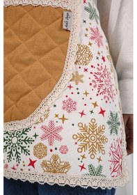 Resim Kenarları Dantelli Mutfak Önlüğü,mo-2 Yıldız 1 Desen - Hardal - Krem Yıldız 