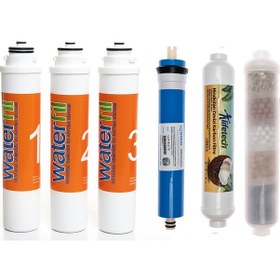 Resim Sulook Waterlife Su Arıtma Cihazı Uyumlu Tak-çevir 6'lı Filtre Seti, 10 Aşamalı, Vontron Membranlı 