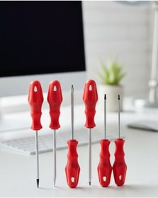 Resim 7li Tornavida Seti Düz Ve Yıldız Uçlu Çok Amaçlı Kullanım 