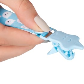 Resim Babyjem Emzik Tutacağı Desenli Mavi Ayıcık 