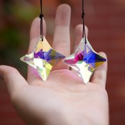 Resim UNICI 2-Pack Yıldız Şekilli Prizma Güneş Yakalayıcı, Beyaz Cam Rainbow Maker Ev ve Bahçe Dekorasyonu için Asılı Pendent 