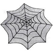Resim Hangfox Karanlık Örümcek Ağı Desenli Halloween Dekoratif Masa Örtüsü - 75 Cm Malzeme - Ev Ve Parti Kokusu İçin Yeniden Kullanılabilir Pasta Masası Örtüsü 