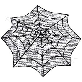Resim Hangfox Karanlık Örümcek Ağı Desenli Halloween Dekoratif Masa Örtüsü - 75 Cm Malzeme - Ev Ve Parti Kokusu İçin Yeniden Kullanılabilir Pasta Masası Örtüsü 