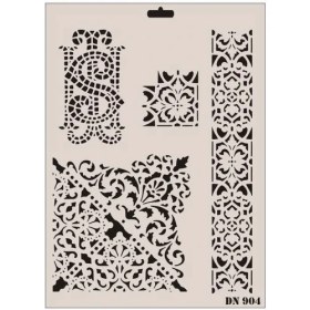 Resim Belle Fusion Mey Ithalat® Rich Dantel Seri DN-904 Stencil 35X25 cm 