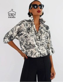 Resim Hello Moda Saten Büyük Beden Bluz 267605043 Beyaz 