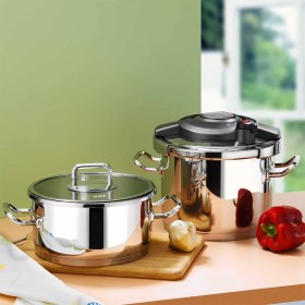 Resim Aryıldız Touch & Cook Kanka Düdüklü Tencere Seti 6 + 4 Litre 