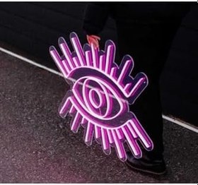 Resim Neon Led Aydınlatma Göz Gece Lambası Parti Süsü Işıklı Duvar Dekor 